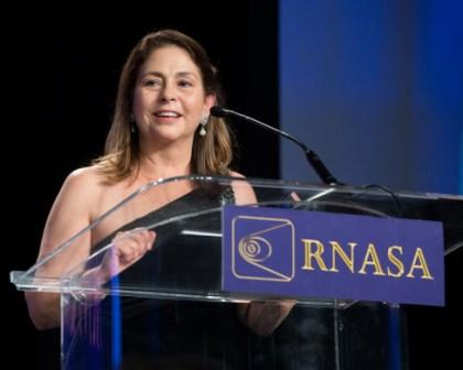 Veronica McGregor accepts Space Communicator Award.