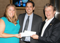 RNASA President Rodolfo Gonz&aacute;lez and RNASA Treasurer Geoff Atwater present donation to Texas Aerospace Scholars program.